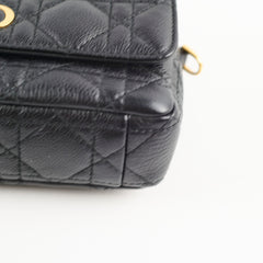 Christian Dior Caro Pouch With Chain & Strap Black