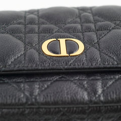 Christian Dior Caro Pouch With Chain & Strap Black