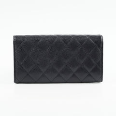 Chanel Long Wallet Caviar Black