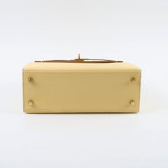 Hermes Kelly 25 Jaune Poussin Epsom Sellier X Stamp 2016