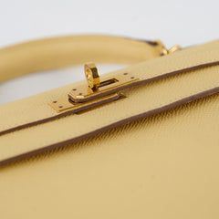 Hermes Kelly 25 Jaune Poussin Epsom Sellier X Stamp 2016