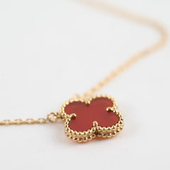 Van Cleef & Arpels 18k Yellow Gold Carnelian Necklace