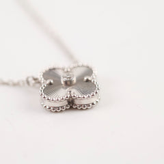 Van Cleef & Arpels White Gold 18k Guilloche Necklace