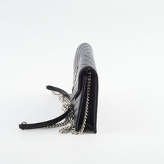 Saint Laurent Cassandre Envelope Wallet on Chain WOC Black