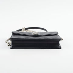 Saint Laurent Cassandre Envelope Wallet on Chain WOC Black