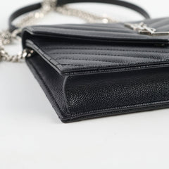 Saint Laurent Cassandre Envelope Wallet on Chain WOC Black