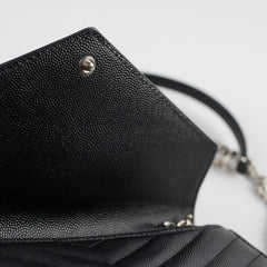 Saint Laurent Cassandre Envelope Wallet on Chain WOC Black