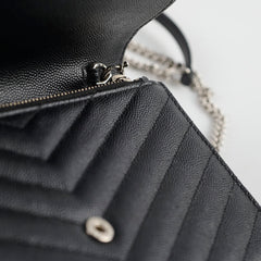 Saint Laurent Cassandre Envelope Wallet on Chain WOC Black