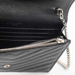 Saint Laurent Cassandre Envelope Wallet on Chain WOC Black