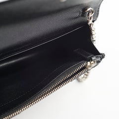 Saint Laurent Cassandre Envelope Wallet on Chain WOC Black
