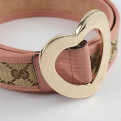 Gucci Woman's Belt Heart Buckle Pink Size 85