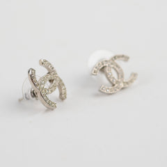 Chanel CC Logo Crystal Earrings
