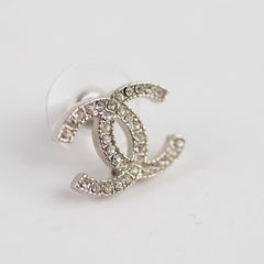 Chanel CC Logo Crystal Earrings