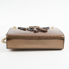 Gucci Patent Brown Chain Shoulder Bag