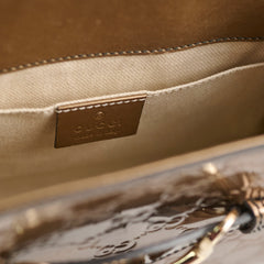 Gucci Patent Brown Chain Shoulder Bag