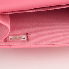 Chanel Qulited Mini Hook Card Coin Case Pink 31 Series