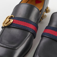 Gucci Peyton GG Pearl White Loafers Black  Size 37