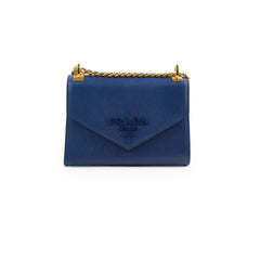 Prada Monochrome Saffiano Shoulder Bag Blue