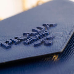 Prada Monochrome Saffiano Shoulder Bag Blue