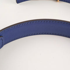 Hermes Constance Mini Belt Rose Gold Noir/Bleu Saphir Size 90