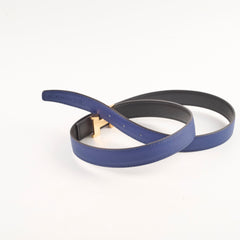 Hermes Constance Mini Belt Rose Gold Noir/Bleu Saphir Size 90