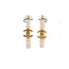 Chanel Multi Pearl Hoop Earrings
