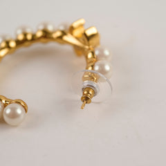Chanel Multi Pearl Hoop Earrings