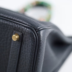 Hermes 35 Birkin Fjord Blue Indigo Square H Stamp