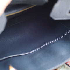 Hermes 35 Birkin Fjord Blue Indigo Square H Stamp