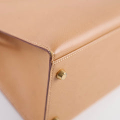 Hermes Kelly 32 Cushbell Natural Gold Circle W Stamp
