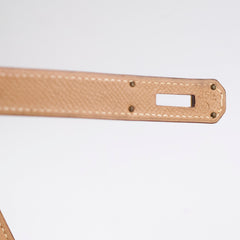 Hermes Kelly 32 Cushbell Natural Gold Circle W Stamp
