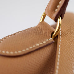 Hermes Kelly 32 Cushbell Natural Gold Circle W Stamp