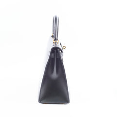 Hermes Kelly 28 Black Box Square D Stamp