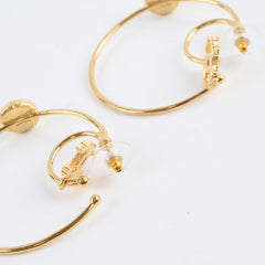 Chanel Large Hoop Pearl CC Earrings