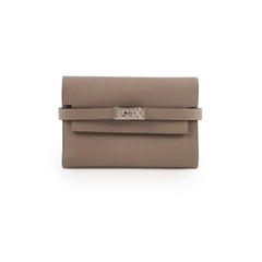 Hermes Kelly Wallet Epsom Gris Asphalte A Stamp