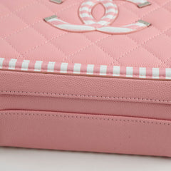 Chanel Vanity Pink Stripe Caviar (2018)
