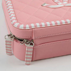 Chanel Vanity Pink Stripe Caviar (2018)