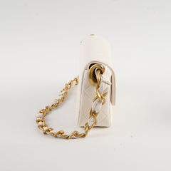 Chanel Seasonal Shoulder Bag White Microchip