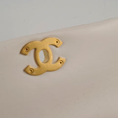 Chanel Seasonal Shoulder Bag White Microchip