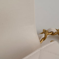 Chanel Seasonal Shoulder Bag White Microchip