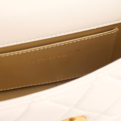 Chanel Seasonal Shoulder Bag White Microchip