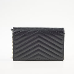 Saint Laurent Cassandre Envelope Wallet on Chain WOC Black