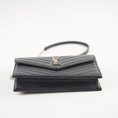Saint Laurent Cassandre Envelope Wallet on Chain WOC Black