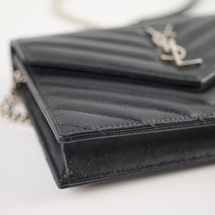 Saint Laurent Cassandre Envelope Wallet on Chain WOC Black