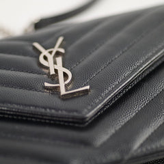 Saint Laurent Cassandre Envelope Wallet on Chain WOC Black