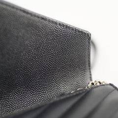 Saint Laurent Cassandre Envelope Wallet on Chain WOC Black