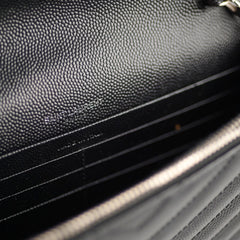Saint Laurent Cassandre Envelope Wallet on Chain WOC Black