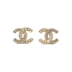 Chanel CC Crystal/Pearl Earrings Costume Jewellery