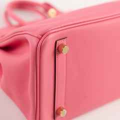 Hermes Birkin 25 Swift Rose Azalee (A Stamp 2017)