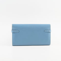 Hermes Kelly Wallet Epsom Blue Jean